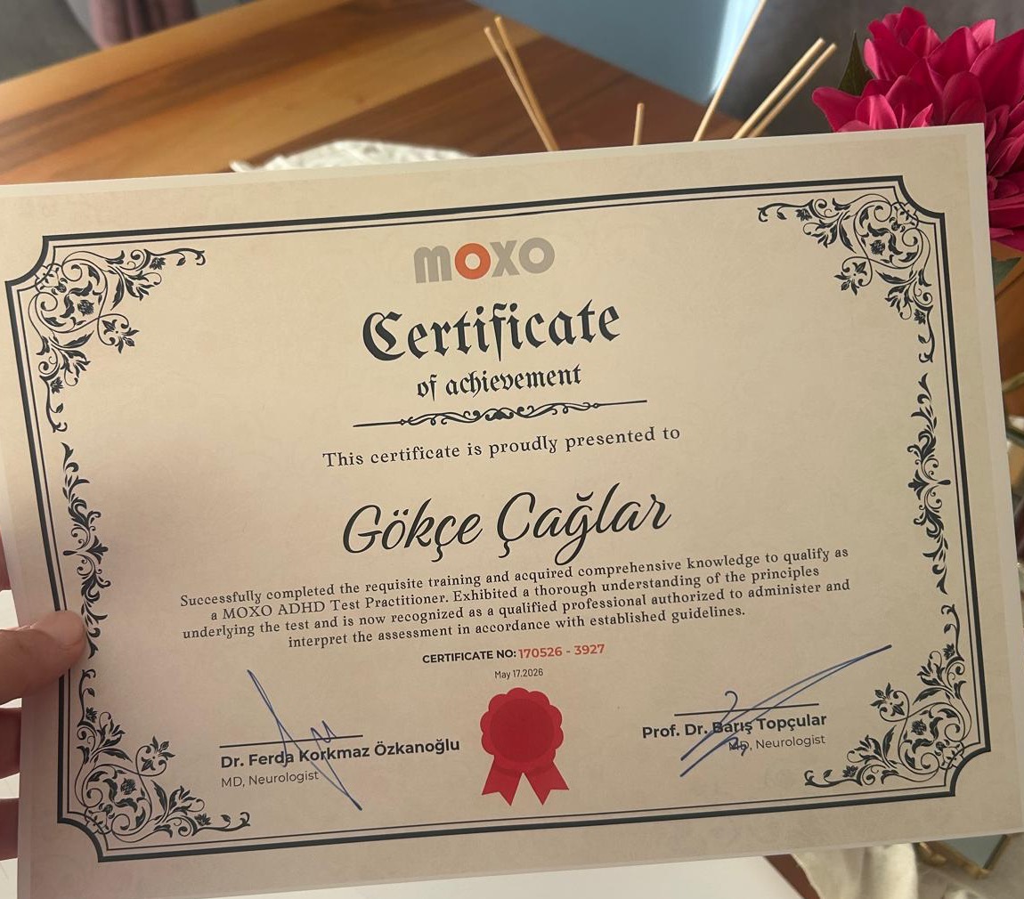 MOXO Test Practitioner Sertifikası — Gökçe Karahan Çağlar